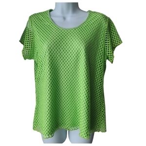 Mesh Cut Out Neon Green Disco  Festival Rave Halloween 90's Y2K 80's Size Large
